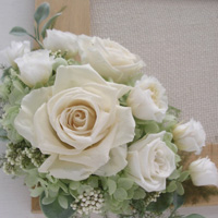 プリザーブドフラワーのウェルカムボード(白)